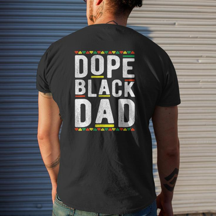 Mens Dope Black Dad Dashiki African American Fathers Day Mens Back Print T-shirt Gifts for Him