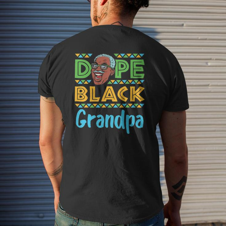 Mens Dope Black Grandpa African American Melanin Father's Day Mens Back Print T-shirt Gifts for Him