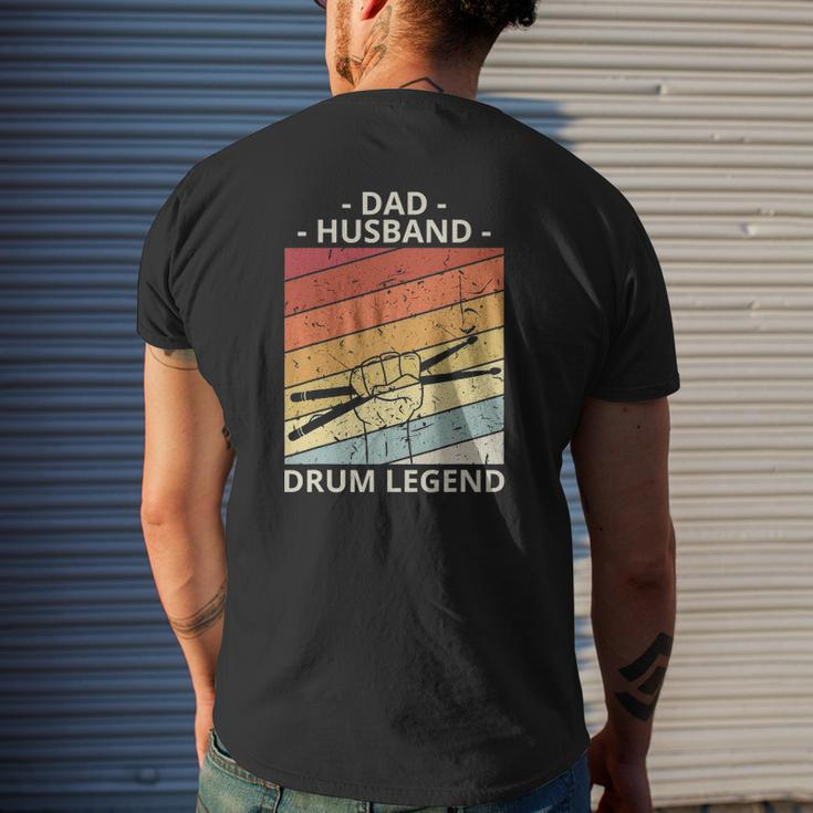 Mens Drummer Dad Dad Husband Drum Legend Mens Back Print T-shirt Gifts for Him
