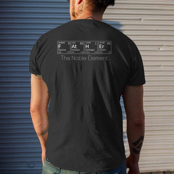 Mens Father The Noble Element Chemical Periodic Science Mens Back Print T-shirt Gifts for Him