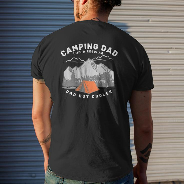 Mens Fathers Who Camp Camping Dad Mens Back Print T-shirt Gifts for Him