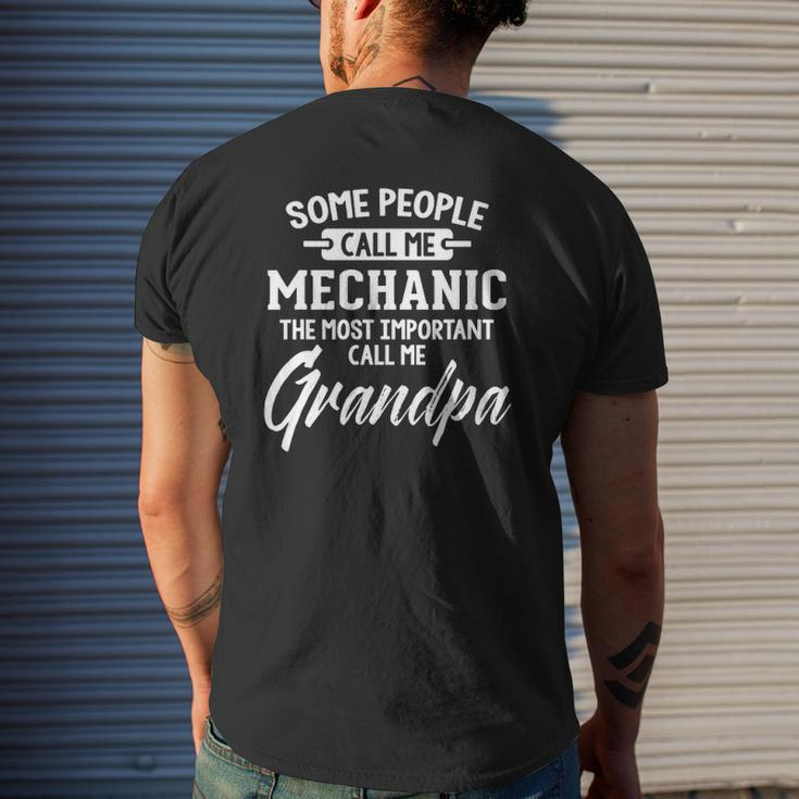 Mens Father's Day For A Mechanic Grandpa Mens Back Print T-shirt Gifts for Him