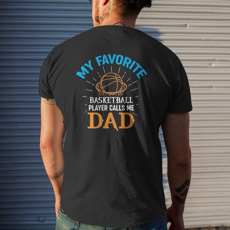 Mens My Favorite Basketball Player Calls Me Dad Sports Mens Back Print T-shirt Gifts for Him