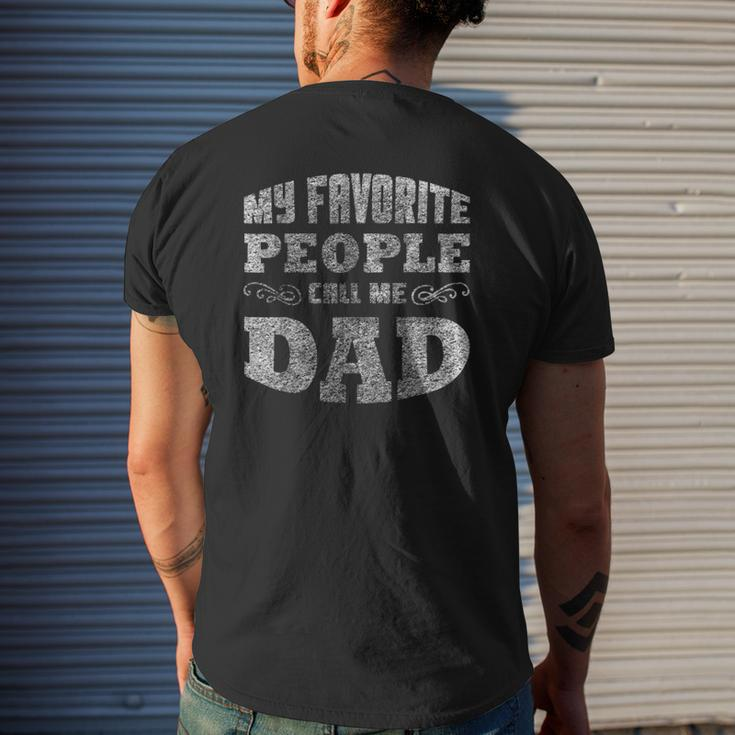 Mens My Favorite People Call Me Dad Vintage Style Mens Back Print T-shirt Gifts for Him