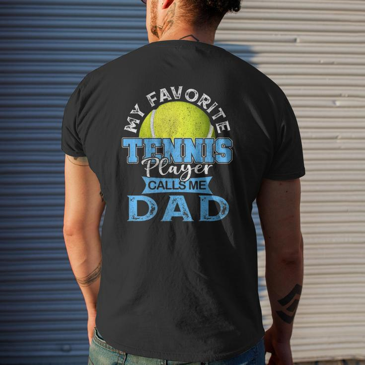 Mens My Favorite Tennis Player Calls Me Dad Usa Father's Day Mens Back Print T-shirt Gifts for Him