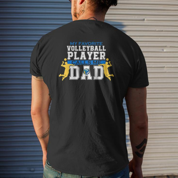 Mens My Favorite Volleyball Player Calls Me Dad For Men Father's Day Mens Back Print T-shirt Gifts for Him