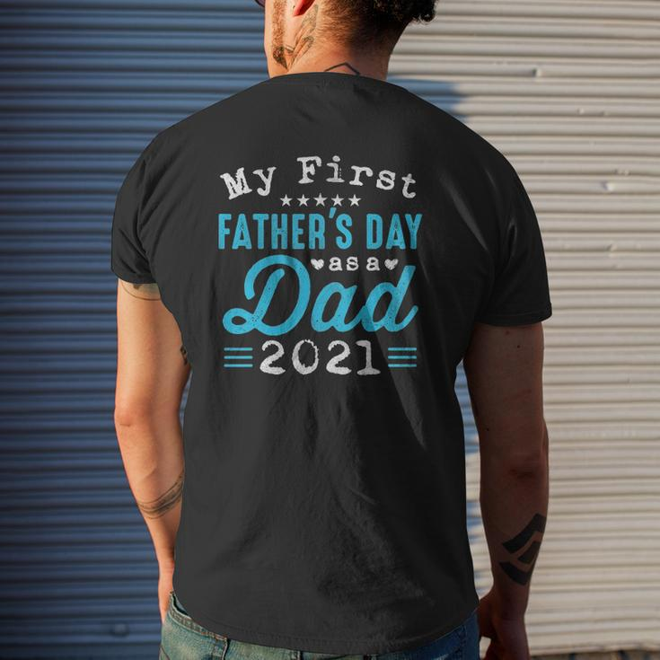 Mens My First Father's Day As A Dad First Time Daddy New Dad Mens Back Print T-shirt Gifts for Him