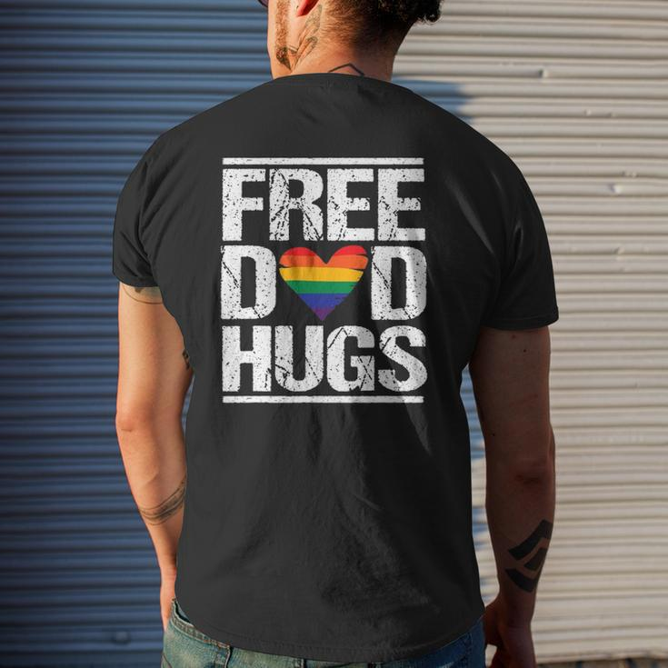 Mens Free Dad Hugs Lgbt Pride Stepfather Daddy Papa Mens Back Print T-shirt Gifts for Him