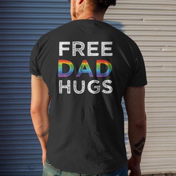 Mens Free Dad Hugs Lgbtq Pride Rainbow Mens Back Print T-shirt Gifts for Him