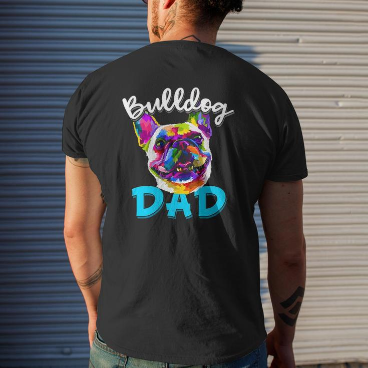 Mens French Bulldog Dad Bulldog Owner Father's Day Mens Back Print T-shirt Gifts for Him