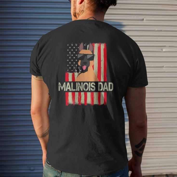 Mens Belgian Malinois Dad American Flag 4Th Of July Mens Back Print T-shirt Gifts for Him