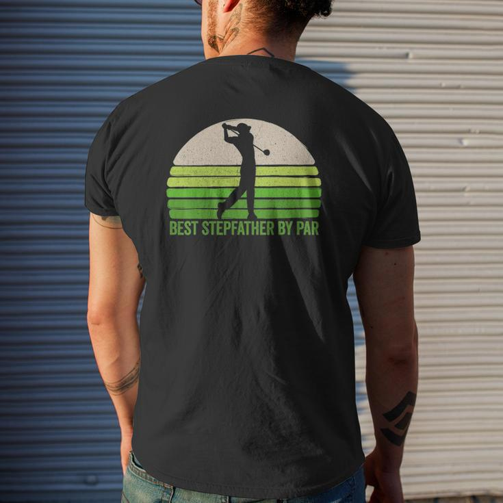 Mens Best Stepdad By Par Golf Apparel Father's Day Vintage Mens Back Print T-shirt Gifts for Him