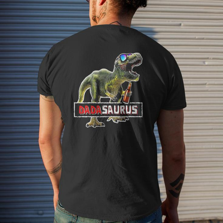 Mens Dadasaurus Rex Beer Fathers Day rex Dad Mens Back Print T-shirt Gifts for Him