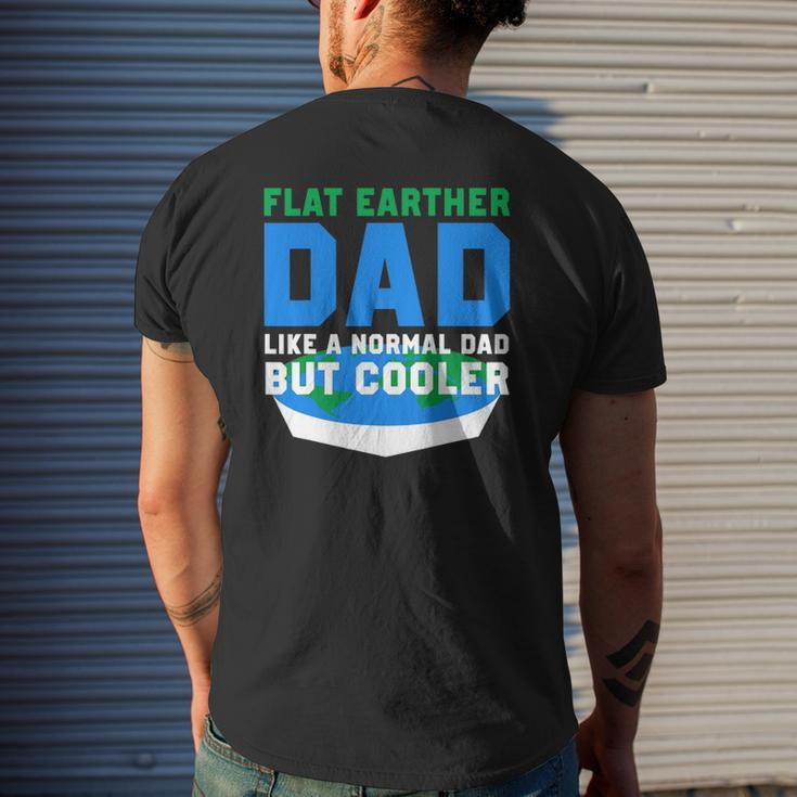 Mens Flat Earther Dad Mens Back Print T-shirt Gifts for Him