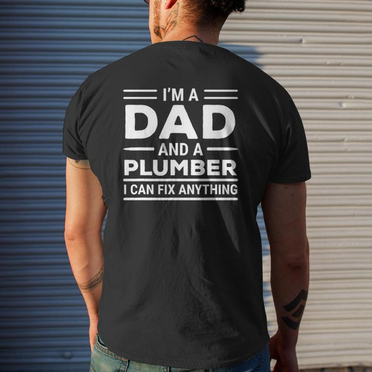 Mens Plumber Dad I Can Fix Anything Father Mens Back Print T-shirt Gifts for Him