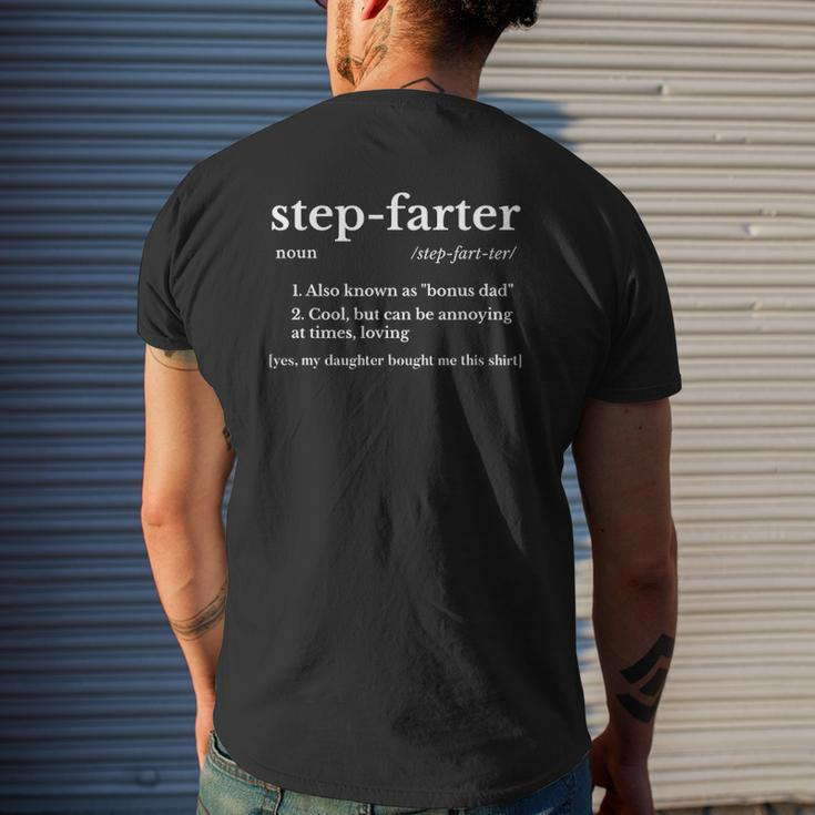 Mens Stepdad From Daughter Fathers Day Farter Mens Back Print T-shirt Gifts for Him