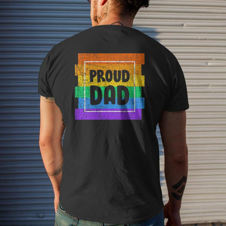 Mens Gay Pride Proud Dad Father Partner Lgbtq Mens Back Print T-shirt Gifts for Him