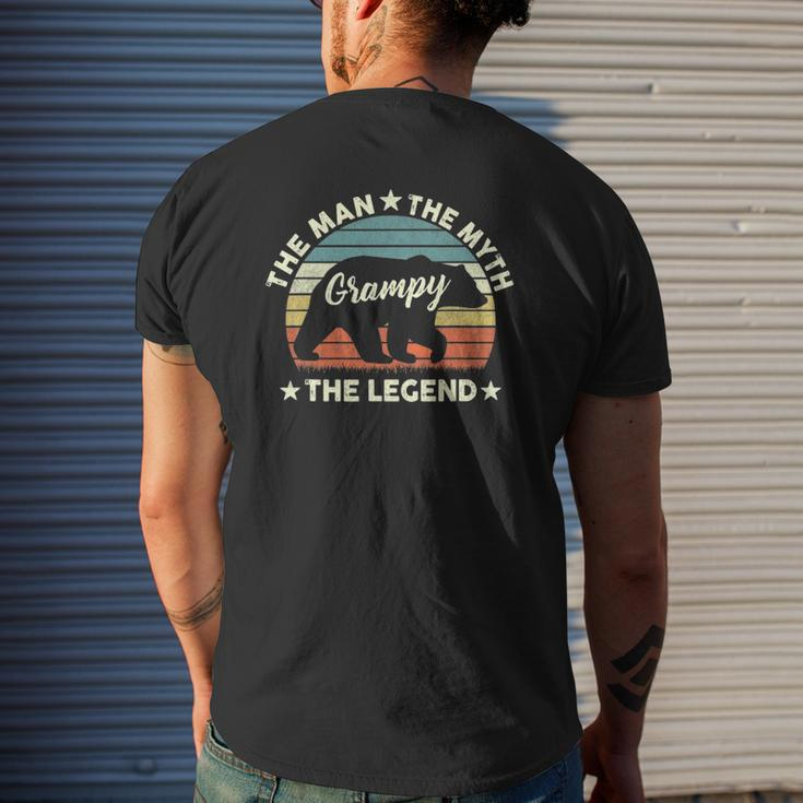 Mens Grampy Bear For Father's Day The Man Myth Legend Mens Back Print T-shirt Gifts for Him