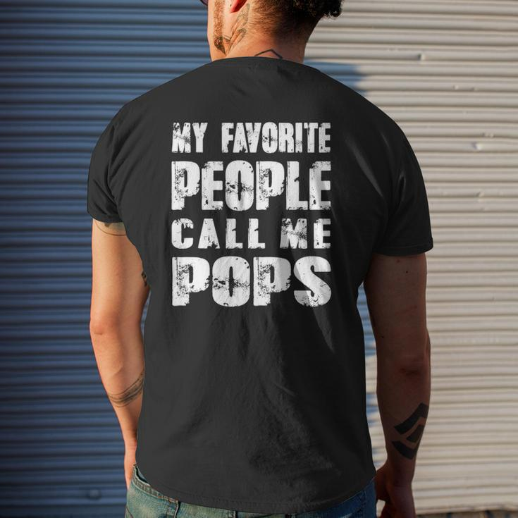 Mens Grandpa Dad My Favorite People Call Me Pops Mens Back Print T-shirt Gifts for Him
