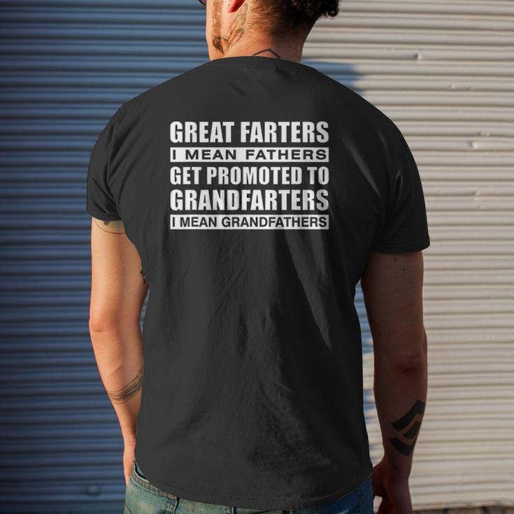 Mens Great Farters Get Promoted To Grandfarters New Grandpa Mens Back Print T-shirt Gifts for Him