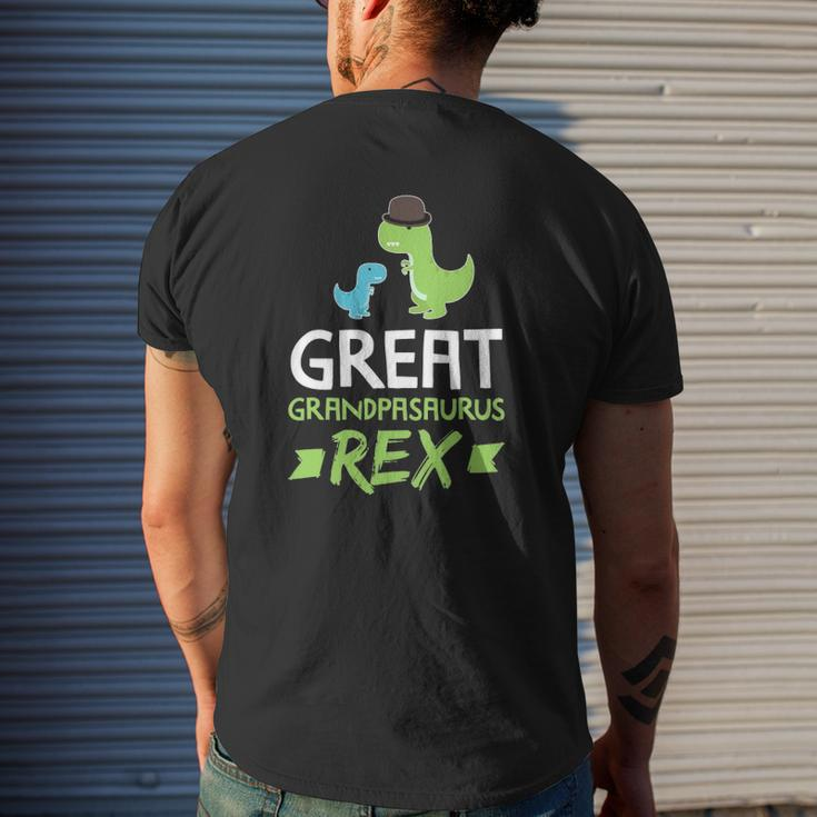 Mens Great Grandpasaurus Rex Grandpa Saurus Dino Mens Back Print T-shirt Gifts for Him