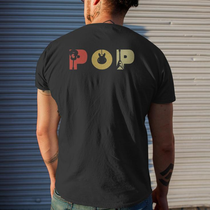 Mens Guitarist Guitar Lover Ideas Pop Father's Day Mens Back Print T-shirt Gifts for Him