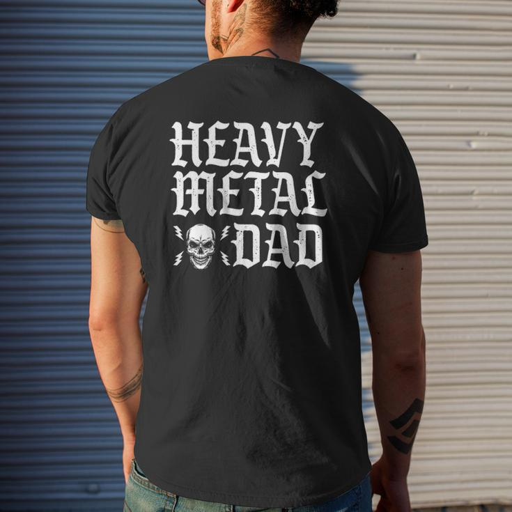 Mens Heavy Metal Dad Father Biker Music Rock Bassist Mens Back Print T-shirt Gifts for Him