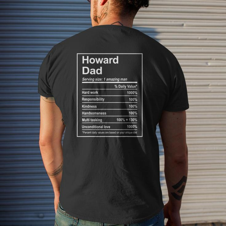 Mens Howard Dad Men Nutrition Facts Father's Day Michigan Mens Back Print T-shirt Gifts for Him