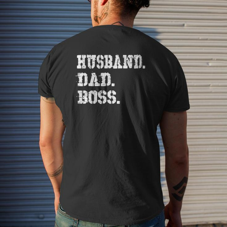 Mens Husband Dad Boss Father's Day Tee Mens Back Print T-shirt Gifts for Him