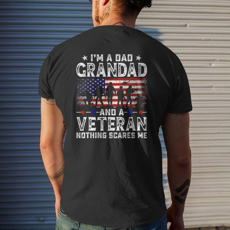 Mens I'm A Dad Grandad And A Veteran For Dad Father's Day Mens Back Print T-shirt Gifts for Him