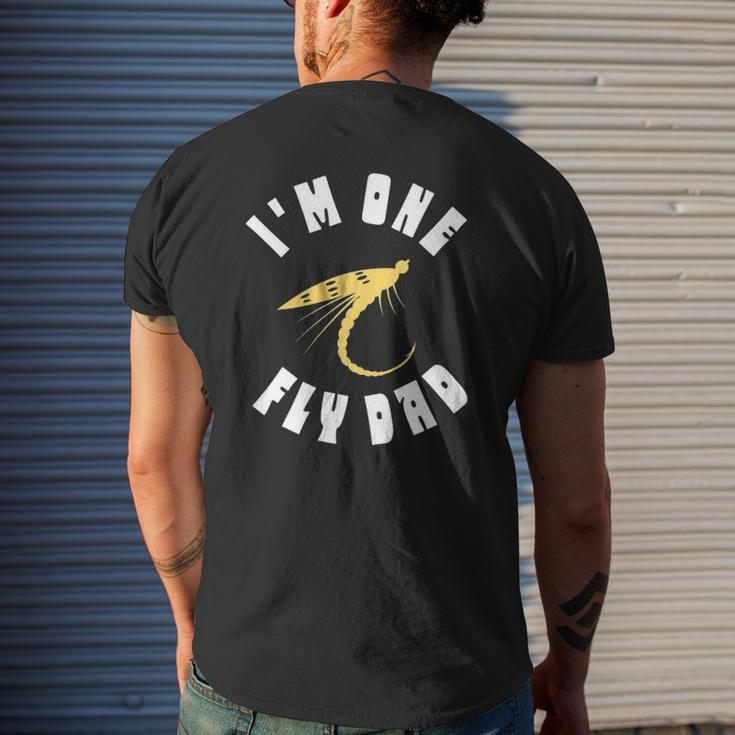 Mens I'm One Fly Dad Father's Day Fishing Mens Back Print T-shirt Gifts for Him