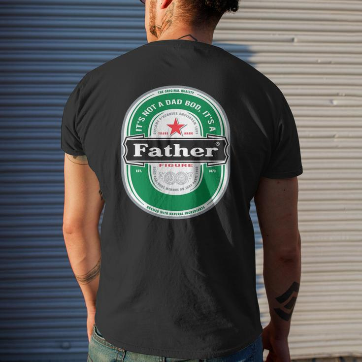 Mens It's Not A Dad Bod It's A Father Figure Beer Fathers Day Mens Back Print T-shirt Gifts for Him