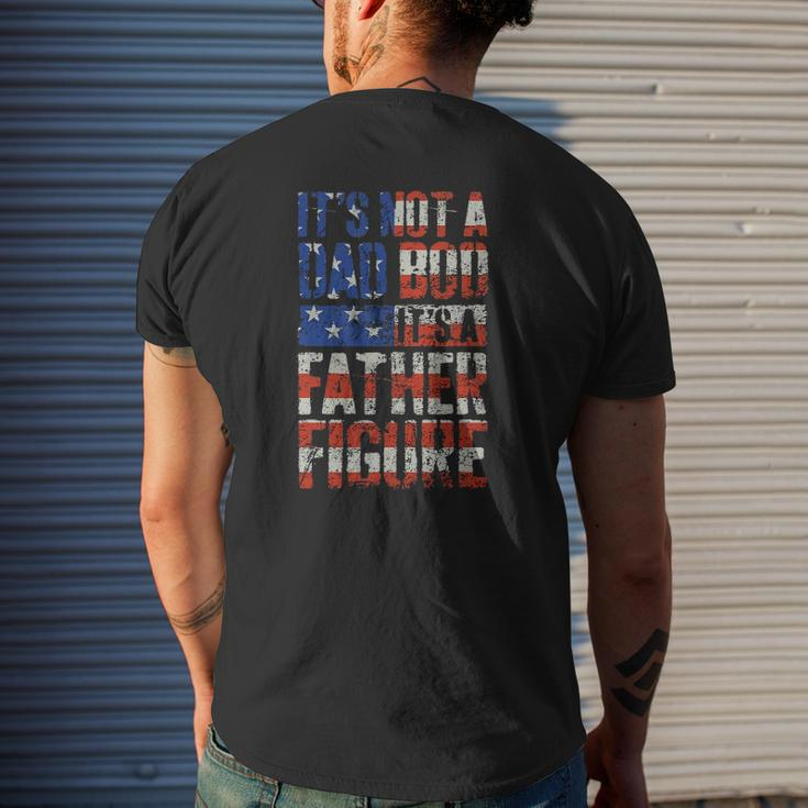 Mens It's Not A Dad Bod It's A Father Figure Us Flag Men Mens Back Print T-shirt Gifts for Him