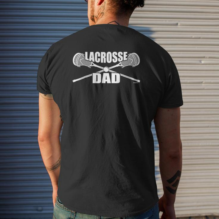 Mens Lacrosse Dad Lax Sticks Mens Back Print T-shirt Gifts for Him