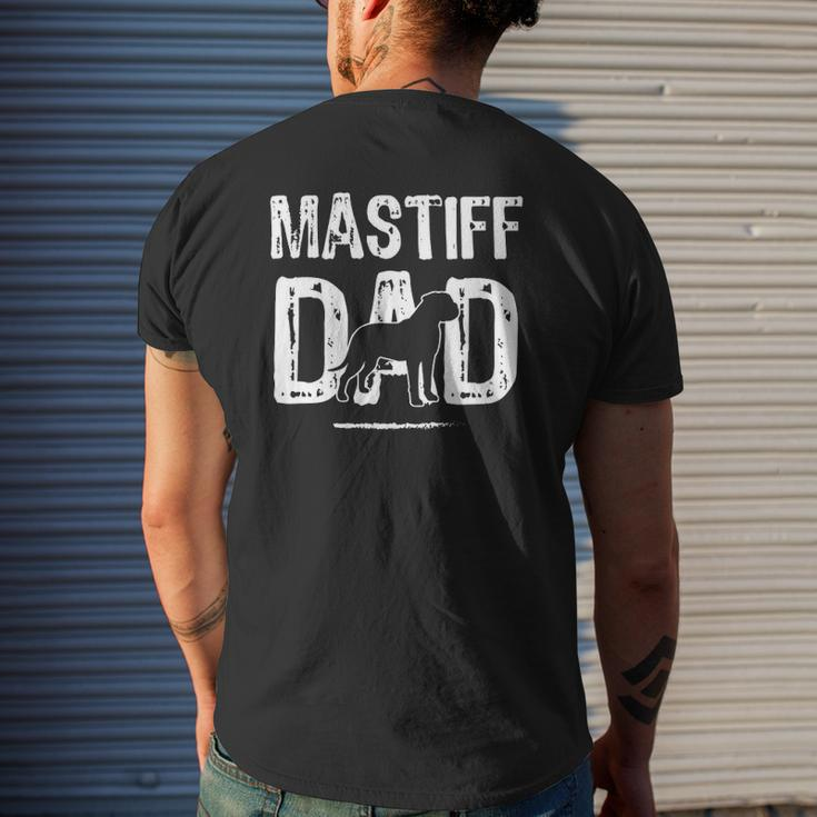 Mens Mastiff Dad Distressed Text Mastiff Dog Lover Mastiff Dad Mens Back Print T-shirt Gifts for Him
