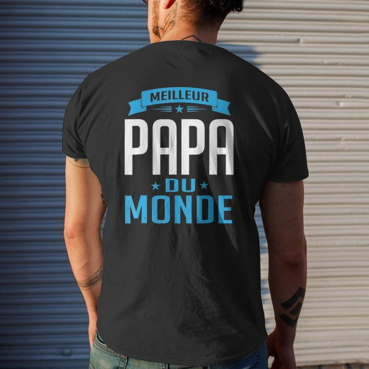 Mens Meilleur Papa Du Monde Fathers Day Pere Mens Back Print T-shirt Gifts for Him