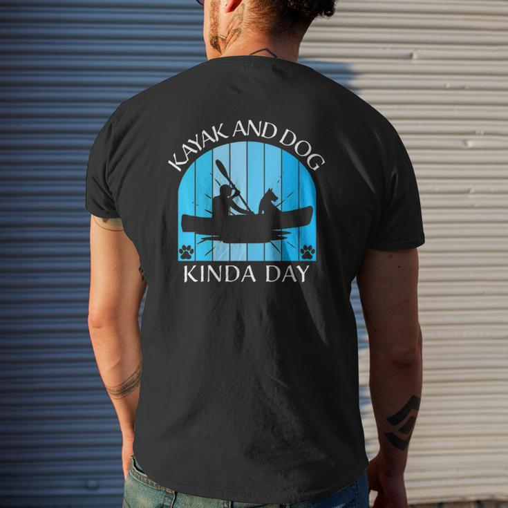 Mens Men Dad Kayak Kayaking Dog Boating Summer Clothing Graphics Mens Back Print T-shirt Gifts for Him