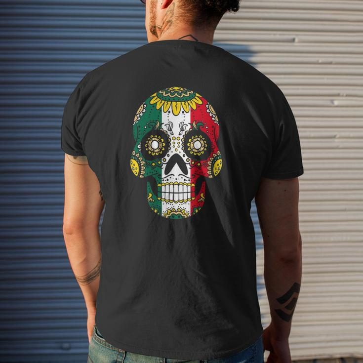 Mens Mexician Dia De Los Muertos Men Sugar Skull Day Of Dead Men Mens Back Print T-shirt Gifts for Him