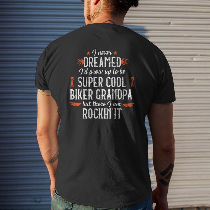 Mens Motorcycle Grandpa Biker Vintage Grandfather Tee Mens Back Print T-shirt Gifts for Him