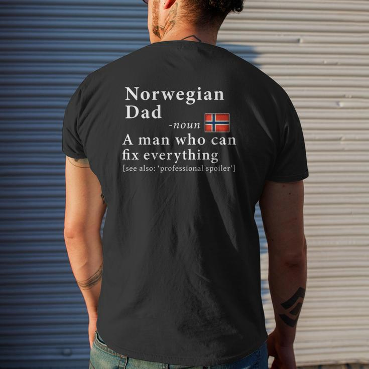 Mens Norwegian Dad Definition Tee Norway Flag Father's Day Tee Mens Back Print T-shirt Gifts for Him