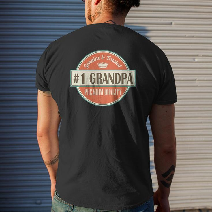 Mens Number 1 Grandpa 1 Grandfather Father's Day Mens Back Print T-shirt Gifts for Him