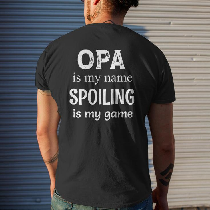 Mens Opa Is My Name Germany German Grandpa Mens Back Print T-shirt Gifts for Him