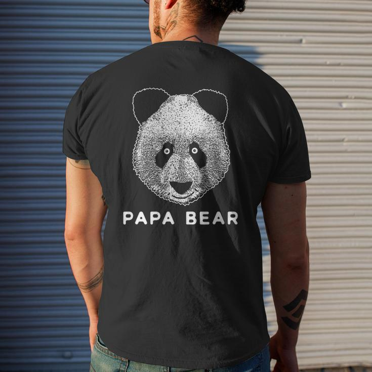 Mens Mens Panda Bear Outfit For Papa Dad Father Daddy Clothes Mens Back Print T-shirt Gifts for Him