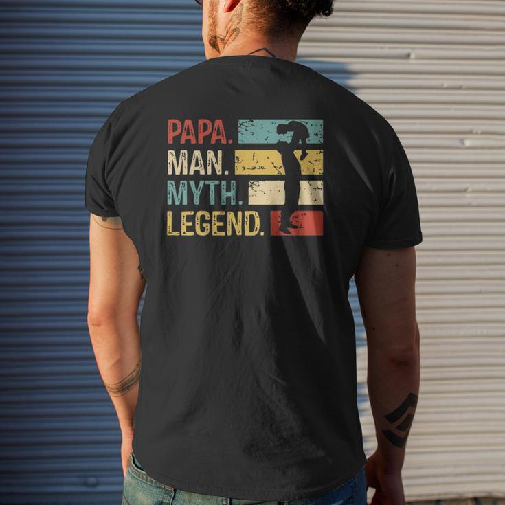 Mens Papa Man Myth Legend S Vintage Dad Mens Back Print T-shirt Gifts for Him