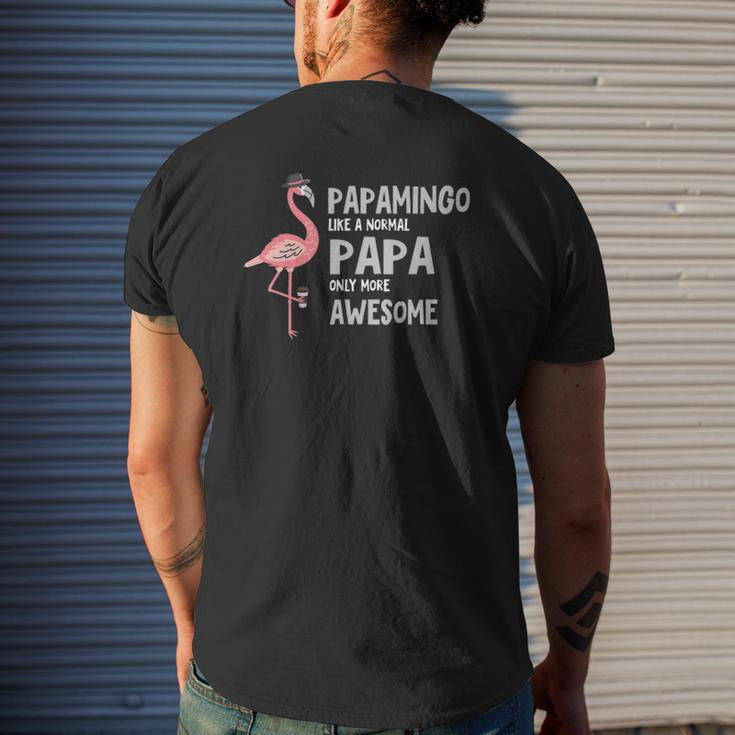 Mens Papamingo Like A Normal Papa Only More Awesome Mens Back Print T-shirt Gifts for Him