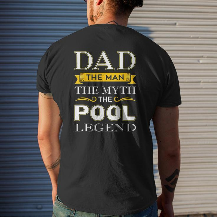 Mens Pool Shark Dad For Billiards Dads Mens Back Print T-shirt Gifts for Him