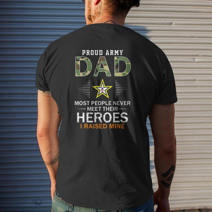 Mens Proud Army Dad I Raised My Heroes Camouflage Graphics Army Mens Back Print T-shirt Gifts for Him