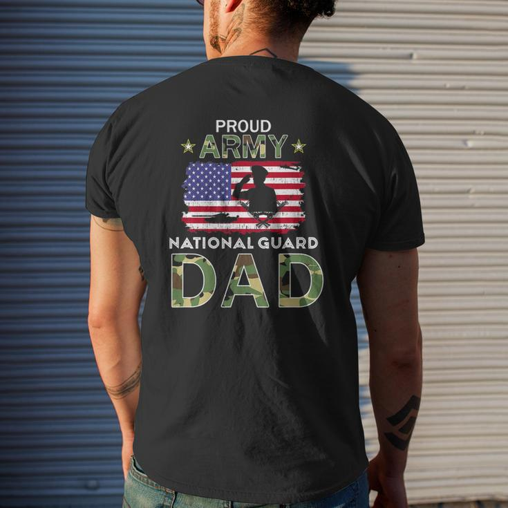 Mens Proud Army National Guard Dad Mens Back Print T-shirt Gifts for Him