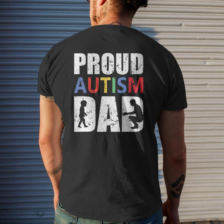 Mens Proud Autism Dad Mens Back Print T-shirt Gifts for Him