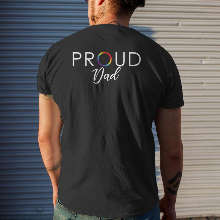 Mens Proud Dad Cute Lgbtq Pride Month Mens Back Print T-shirt Gifts for Him